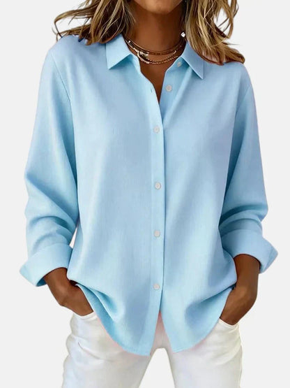 Women's Casual Collared Button Down Shirt | Long Sleeve