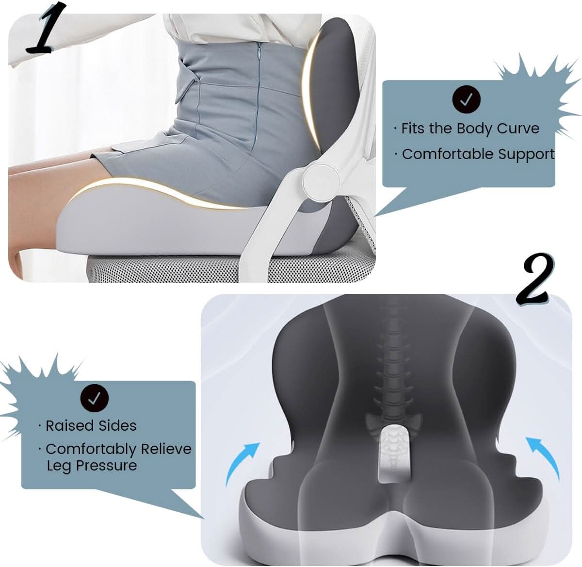 Premium Memory Foam Cushion for Enhanced Posture and Comfort