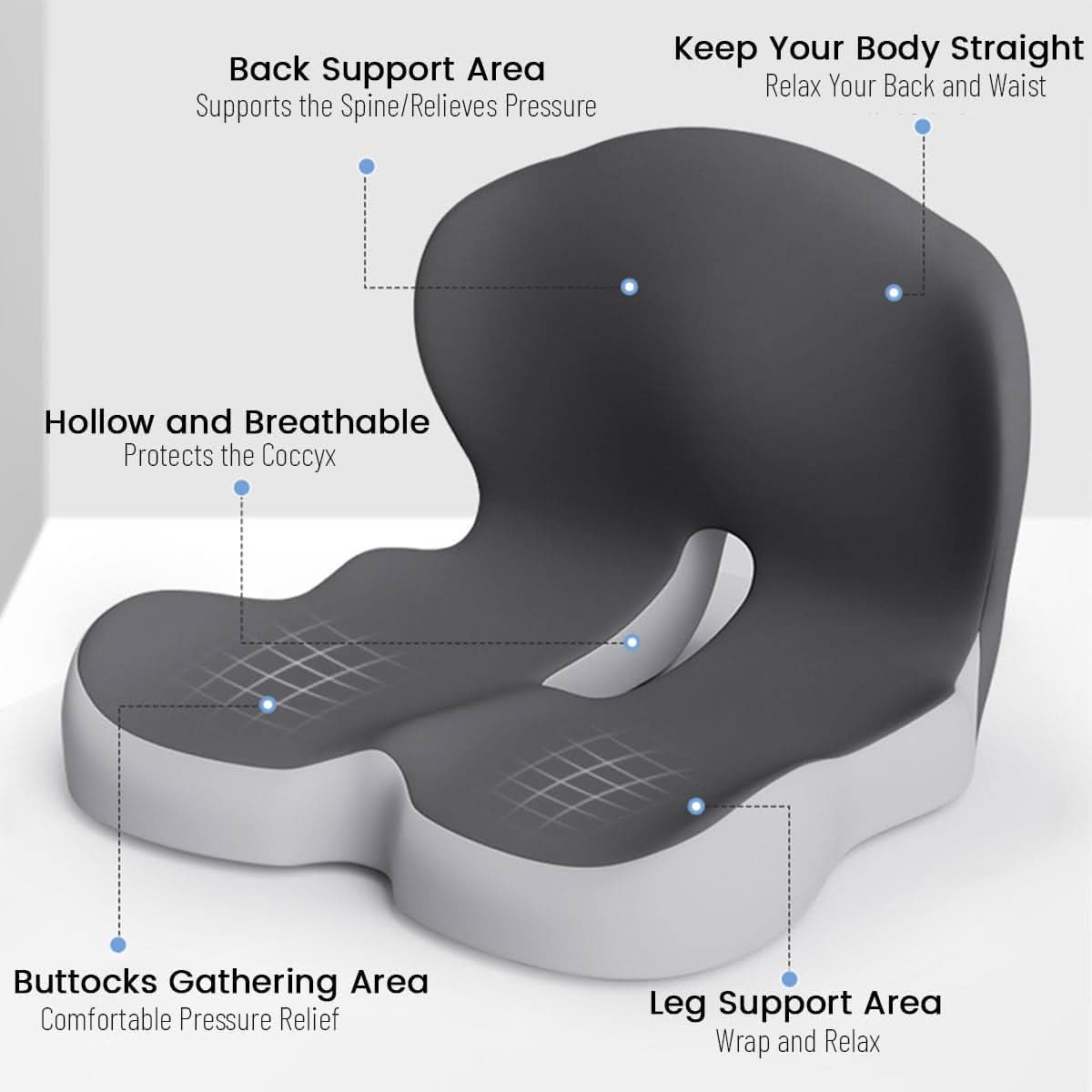 Premium Memory Foam Cushion for Enhanced Posture and Comfort