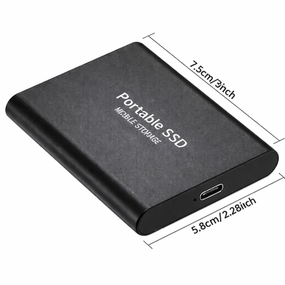 Portable USB-C External SSD Data Storage
