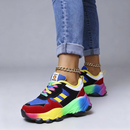 Ladies Sporty Colorful Sneakers | Platform