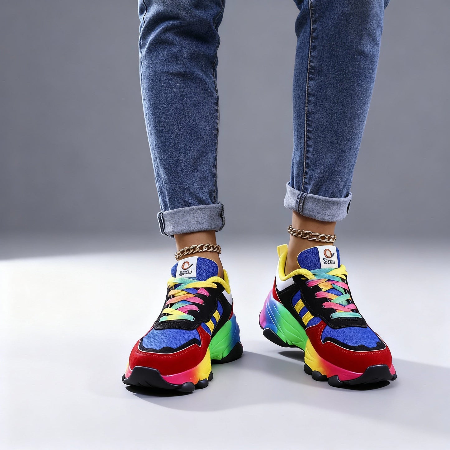 Ladies Sporty Colorful Sneakers | Platform