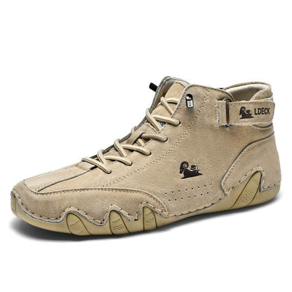 Men's High-Top Barefoot Shoes | Lace and Velcro Closure