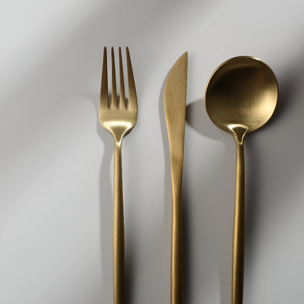 Minimalist Stainless Steel Flatware Set for Dining