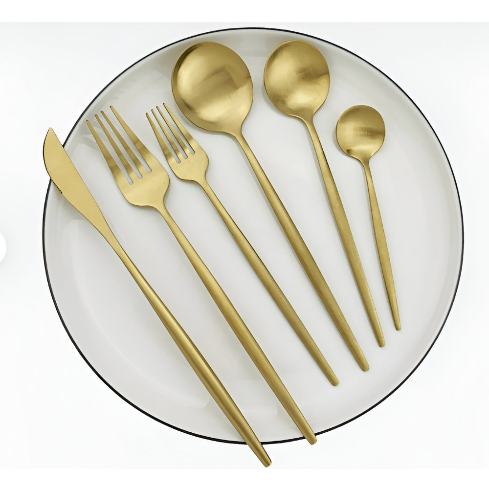 Minimalist Stainless Steel Flatware Set for Dining
