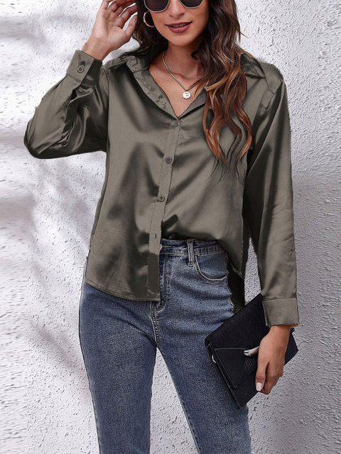 Women's Formal Button-Up Blouse | Relaxed Fit