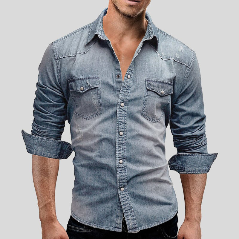 Men's Long Sleeve Button-Down Shirt | with Chest Pockets