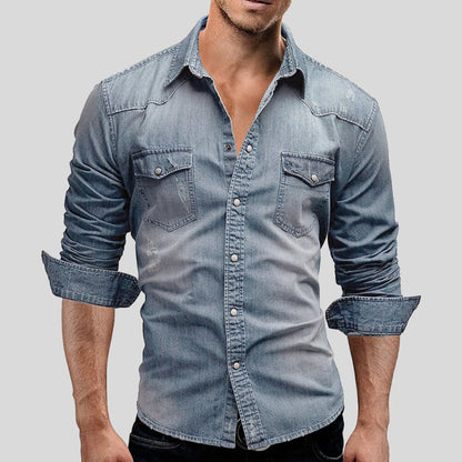 Men's Long Sleeve Button-Down Shirt | with Chest Pockets