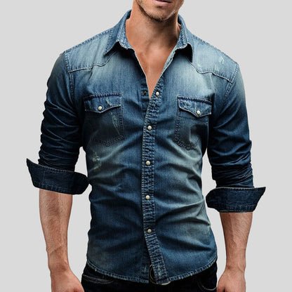 Men's Long Sleeve Button-Down Shirt | with Chest Pockets