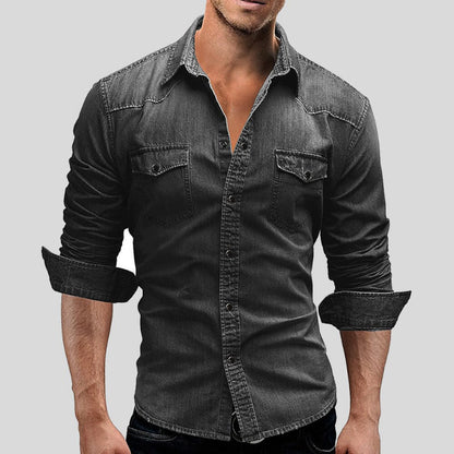 Men's Long Sleeve Button-Down Shirt | with Chest Pockets
