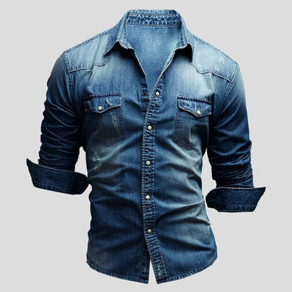 Men's Long Sleeve Button-Down Shirt | with Chest Pockets