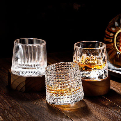 Rotating Whiskey Glasses for a Touch of Refinement