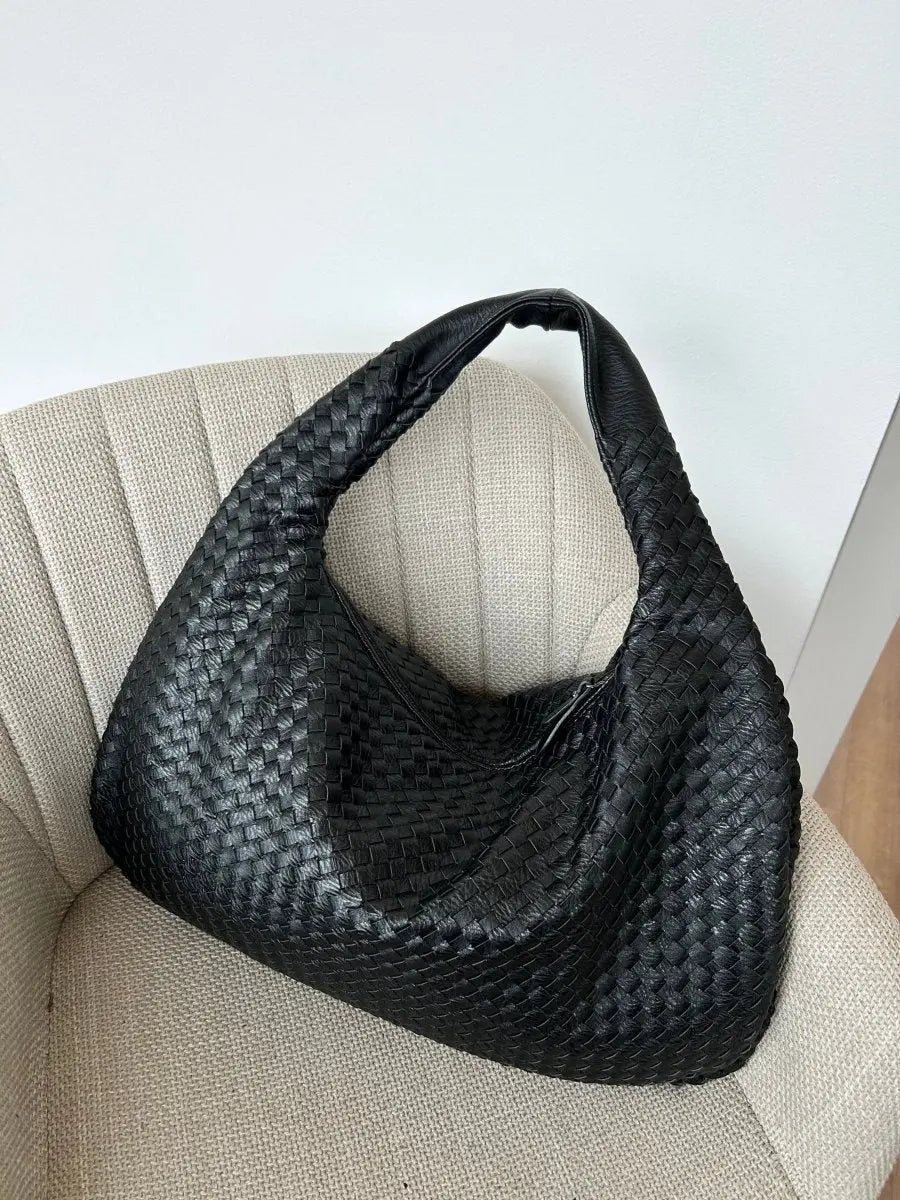 Multi-Purpose Woven Leather Hobo Bag – Lightweight and Ideal for Daily Use