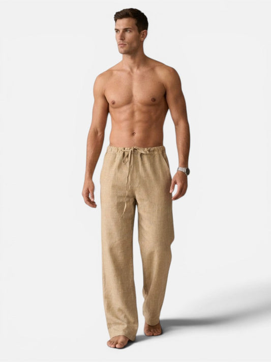 Men's Linen Casual Beach Summer Trousers | Loose Fit