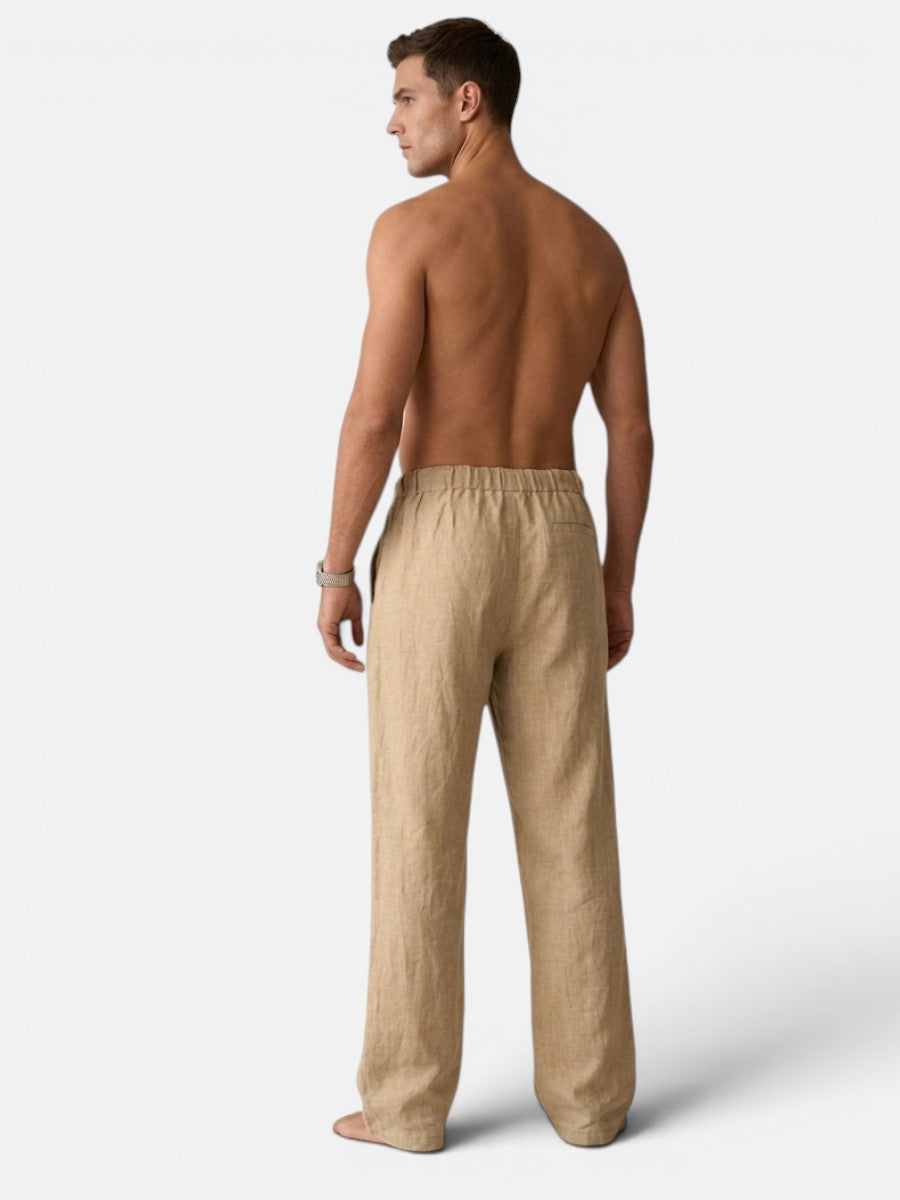 Men's Linen Casual Beach Summer Trousers | Loose Fit