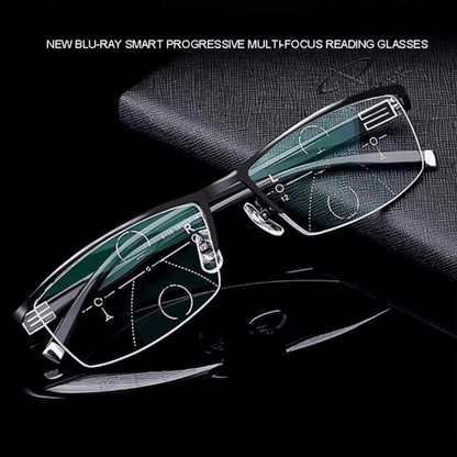 Intelligent Progressive Glasses with ARNO Lens Technology | Photochromic Adjustment | Blue Light Filter & UV400 | Anti-Reflective Coating | Multifocal