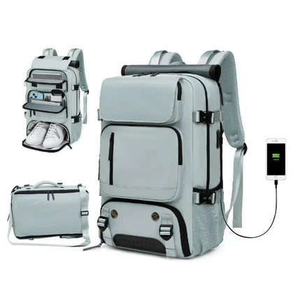 Large Waterproof Travel Backpack with USB Port
