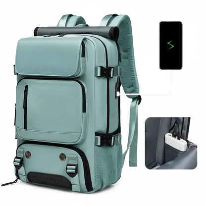 Large Waterproof Travel Backpack with USB Port