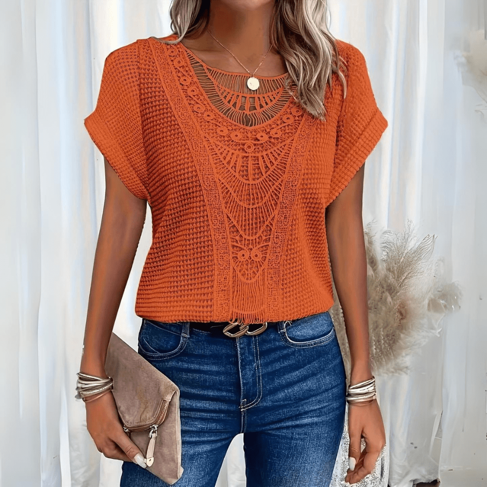 Women's Boho Summer Top | Short Sleeve
