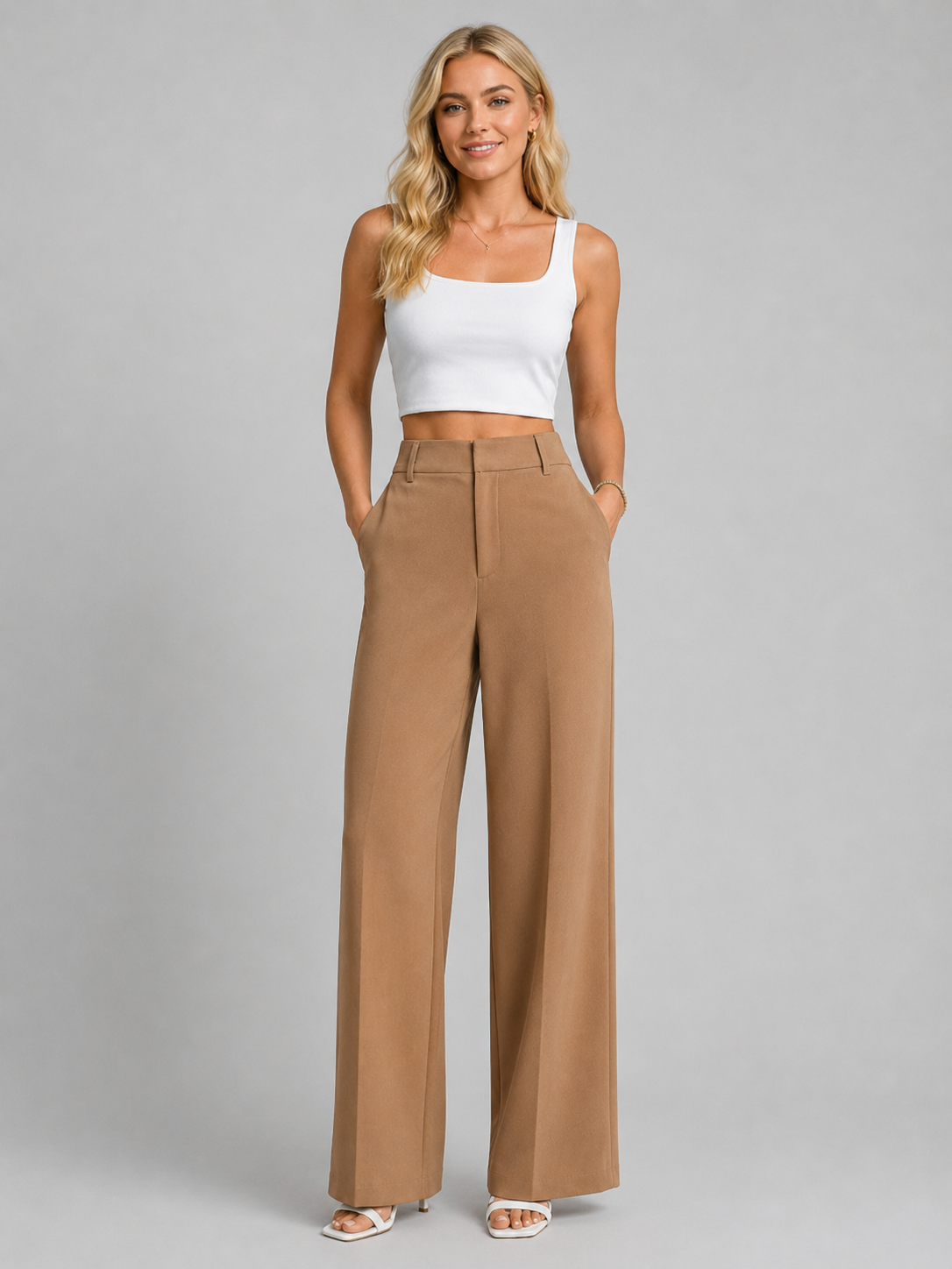 Women's High-Waisted Wide-Leg Pants | Smart Casual