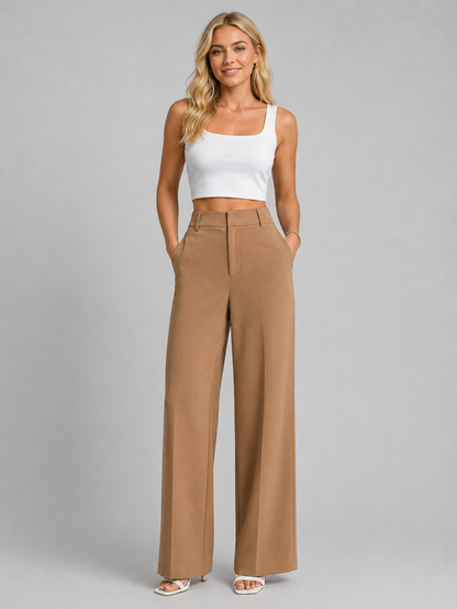 Women's High-Waisted Wide-Leg Pants | Smart Casual