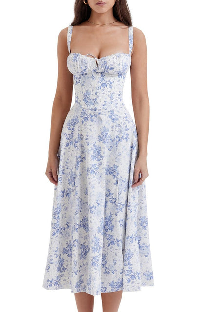 Women's Floral Print Sleeveless Summer Dress | Midi