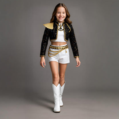 Black and Gold Glitter Women's Costume