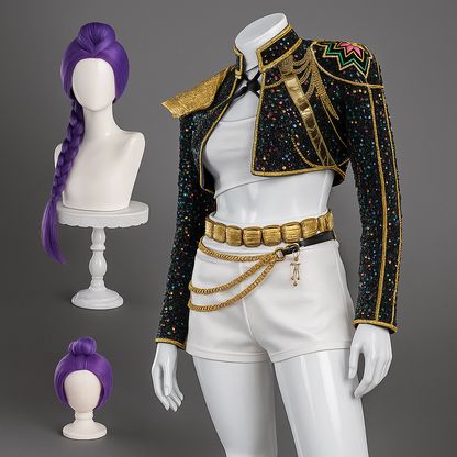 Black and Gold Glitter Women's Costume