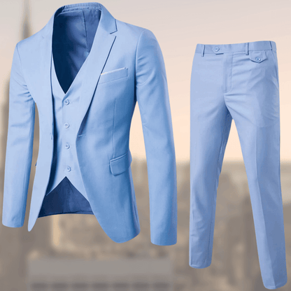 Men's Three-Piece Formal Suit | Blazer, Vest, and Trousers