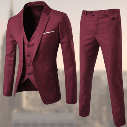 Men's Three-Piece Formal Suit | Blazer, Vest, and Trousers