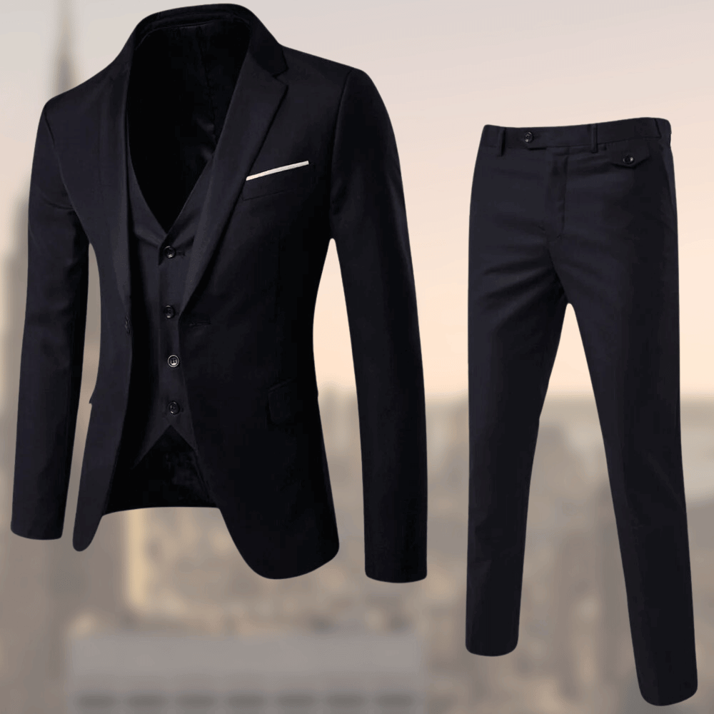 Men's Three-Piece Formal Suit | Blazer, Vest, and Trousers
