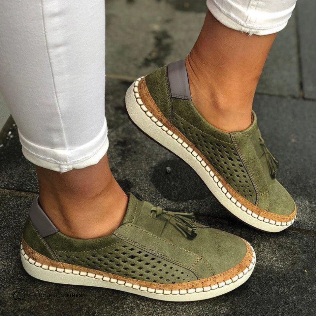 Women's Hollow-Out Slip-On Flat Loafers | Round Toe