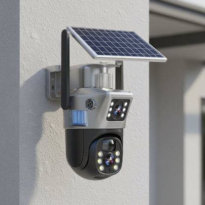 Wireless 4K Security Camera with Solar Panel & 360° Surround View