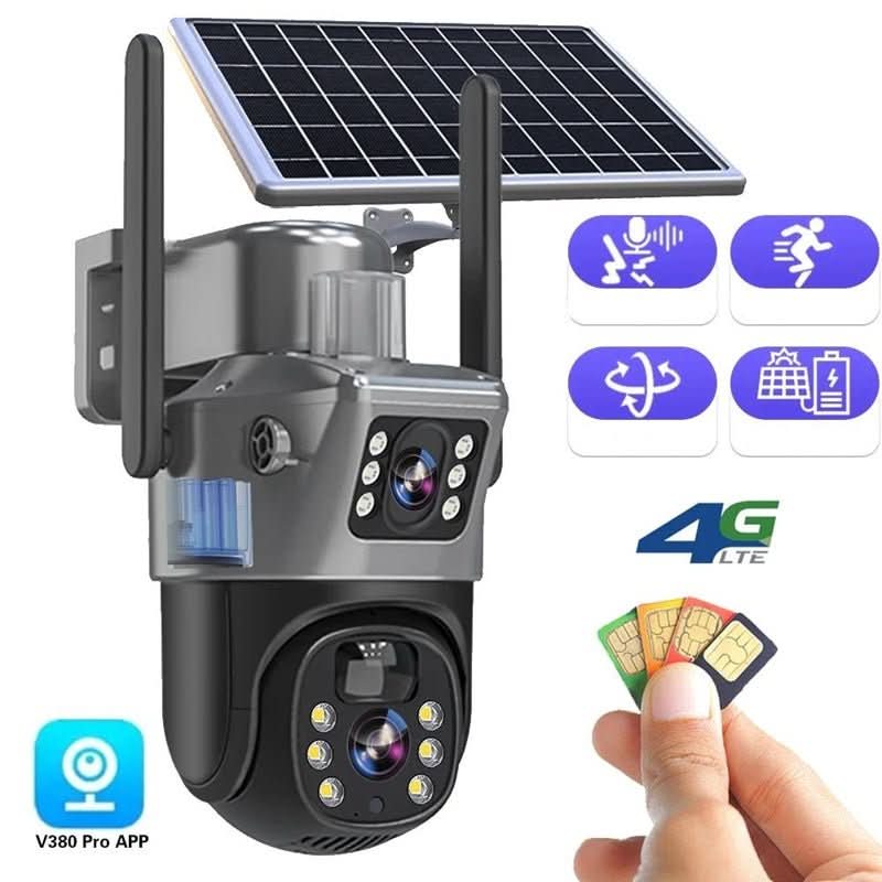 Wireless 4K Security Camera with Solar Panel & 360° Surround View