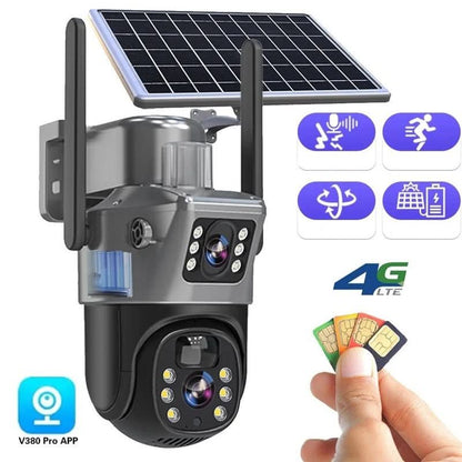 Wireless 4K Security Camera with Solar Panel & 360° Surround View