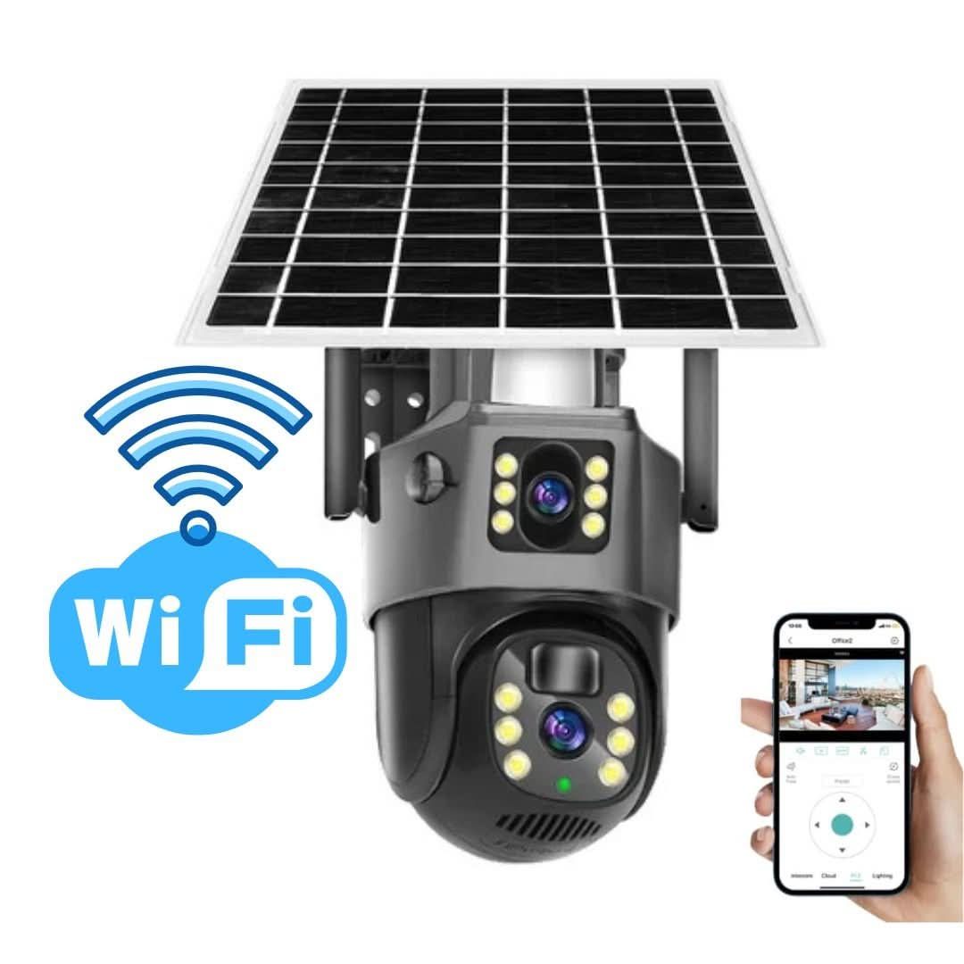 Wireless 4K Security Camera with Solar Panel & 360° Surround View