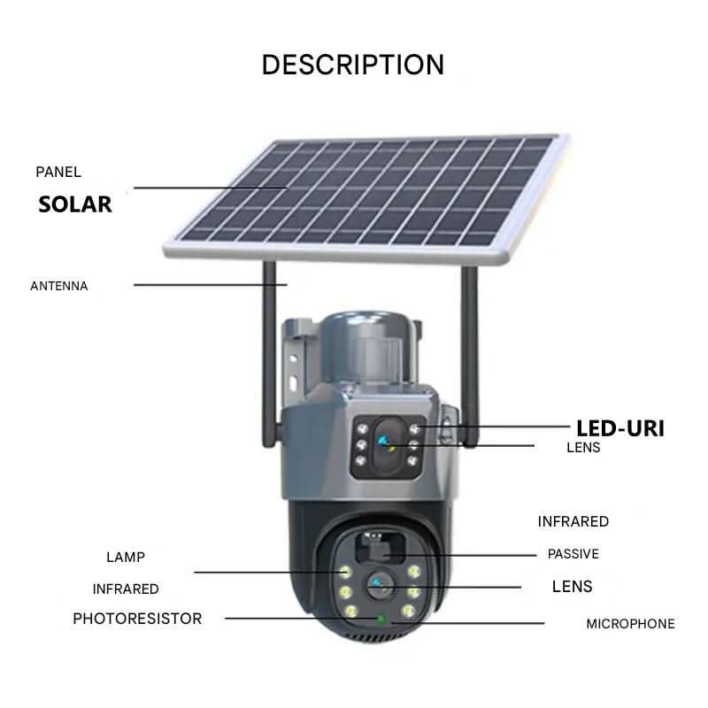 Wireless 4K Security Camera with Solar Panel & 360° Surround View