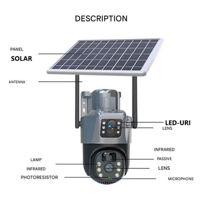 Wireless 4K Security Camera with Solar Panel & 360° Surround View