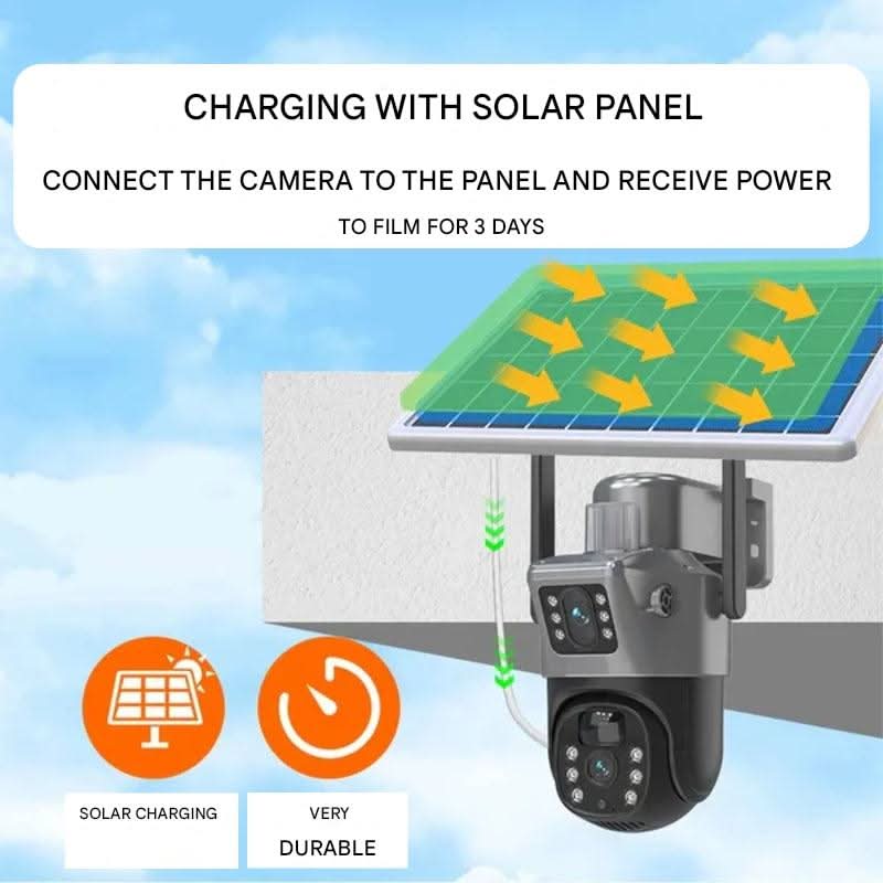 Wireless 4K Security Camera with Solar Panel & 360° Surround View