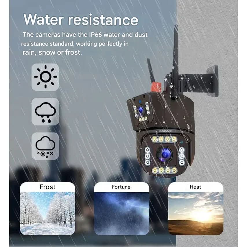Wireless 4K Security Camera with Solar Panel & 360° Surround View