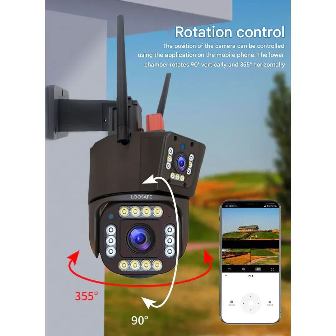 Wireless 4K Security Camera with Solar Panel & 360° Surround View