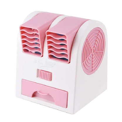 Mini USB Air Cooler with Quiet Operation & Dual Air Outlet