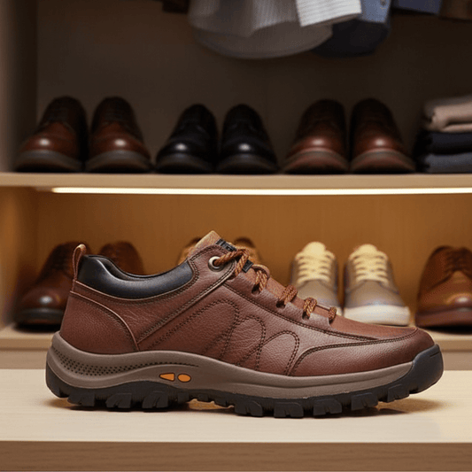 Casual Men's Leather Footwear for All-Day Comfort and Protection