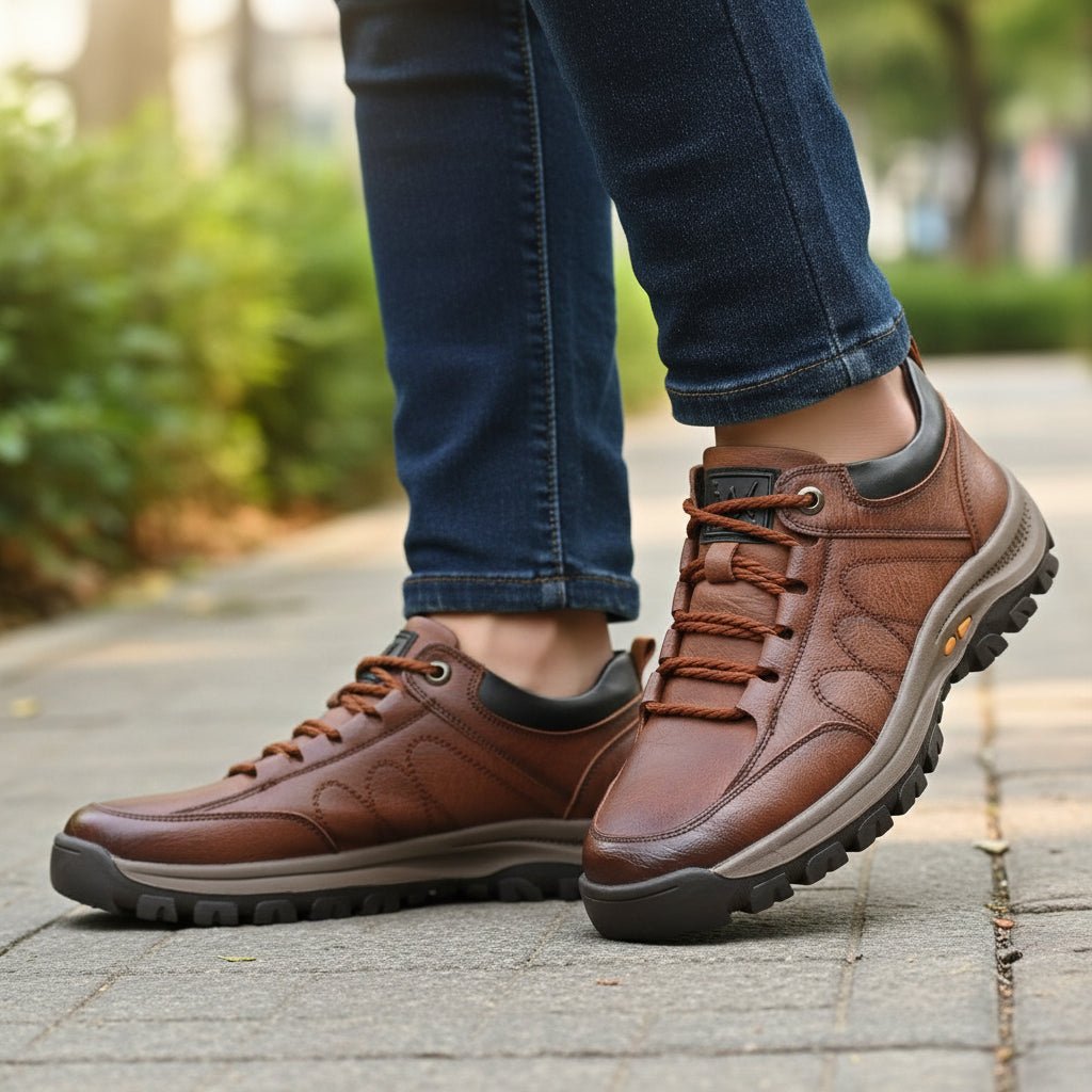Casual Men's Leather Footwear for All-Day Comfort and Protection