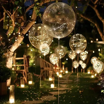 Set of 10 Warm White LED Balloons for Parties and Weddings