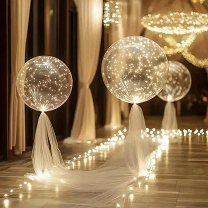 Set of 10 Warm White LED Balloons for Parties and Weddings
