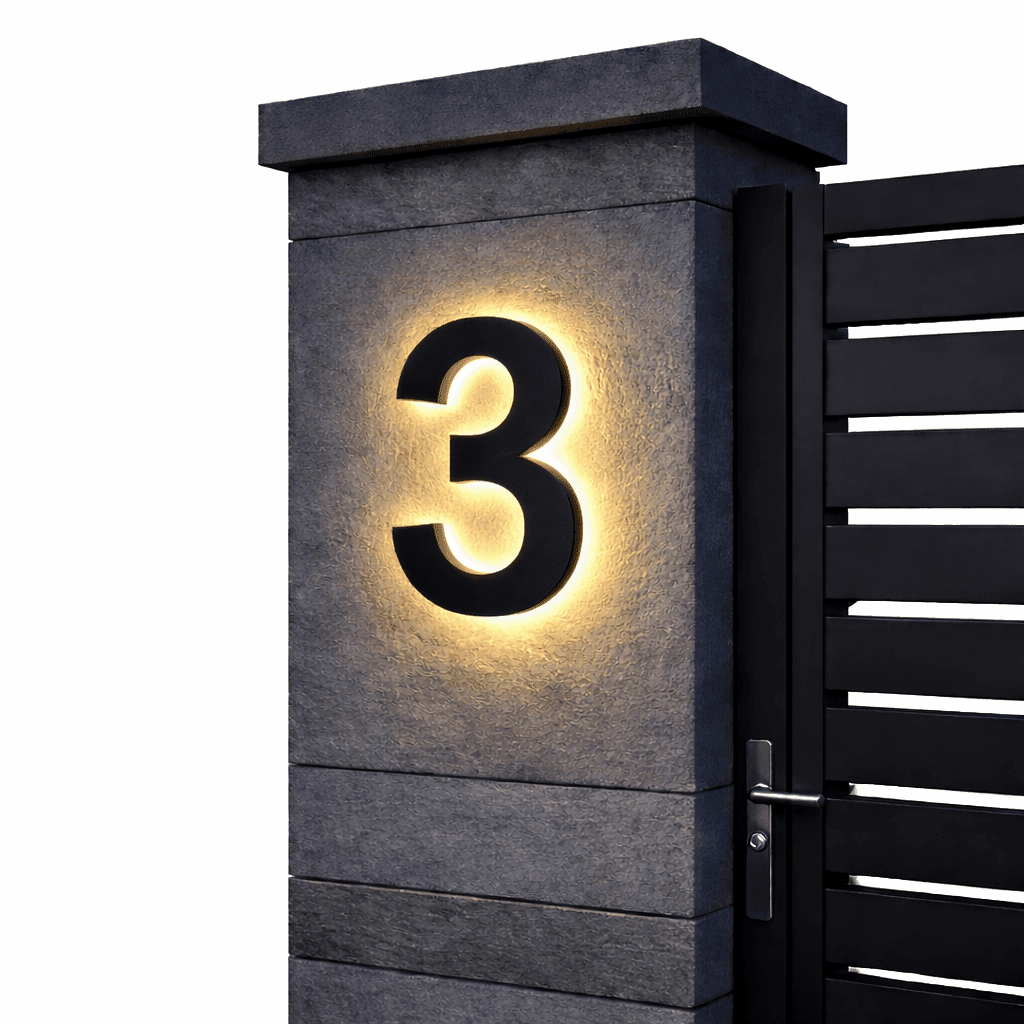 Customizable LED House Numbers for Contemporary Homes