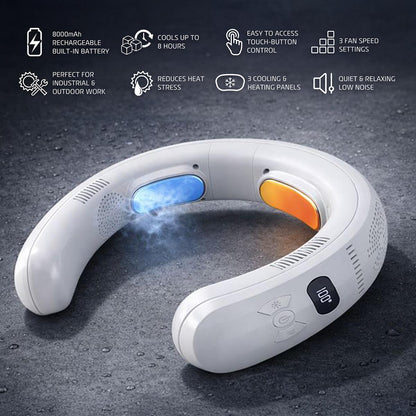 3 Zone Neck Cooler and Heater, All-Weather Wearable Neck Fan