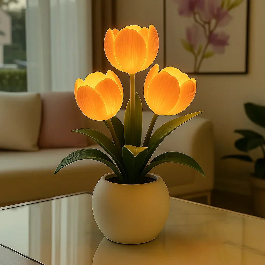 LED Decorative Tulip Lamp in Warm White for Living Room