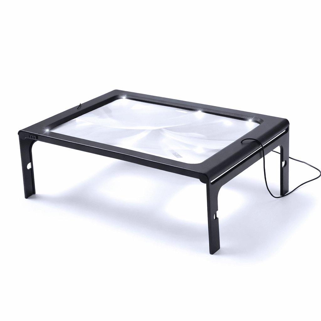 Foldable 3x Table Magnifier with LED Lighting for Hands-Free Reading